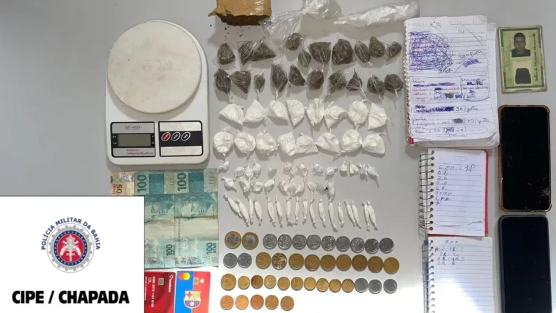 Dois indivíduos são presos com drogas em Marcionílio Souza por uma guarnição da CIPE CHAPADA