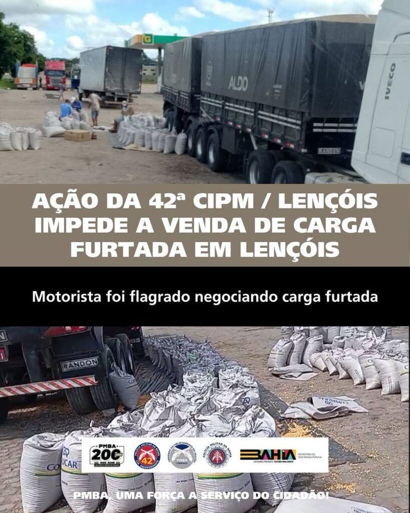 Motorista é acusado de furtar carga de grãos em Tanquinho de Lençóis