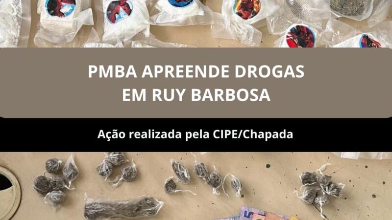 CIPE Chapada apreende drogas e conduz suspeito durante operação em Ruy Barbosa