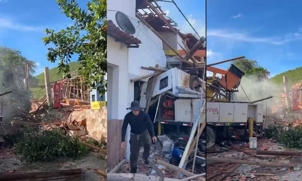 Caminhão perde freios, invade restaurante e casa e deixa quatro mortos em Palmeiras na Chapada Diamantina