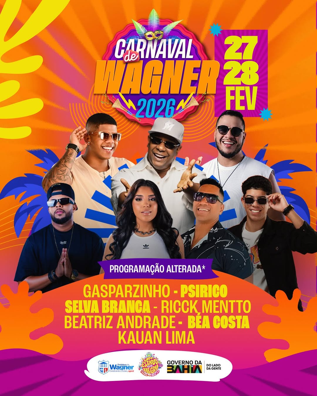 Secult define grade do carnaval 2026 de Wagner BA