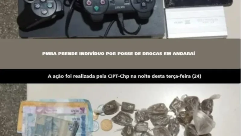 Suspeito é detido com drogas, celulares e videogame em Andaraí na Chapada Diamantina