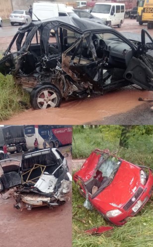 Grave acidente envolve veículos e carreta na BR-242 em Seabra