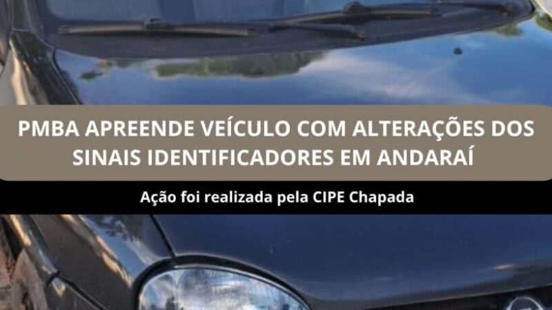 PM apreende veículo com sinais de adulteração em Andaraí na Chapada Diamantina