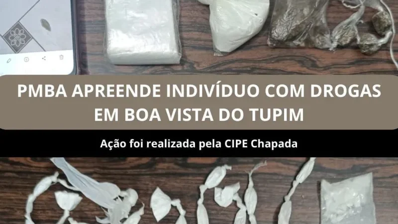 CIPE Chapada apreende drogas durante patrulhamento em Boa Vista do Tupim