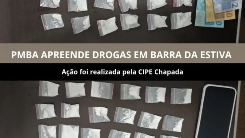 PM apreende 60 trouxas de cocaína, maconha e balança de precisão em Barra da Estiva