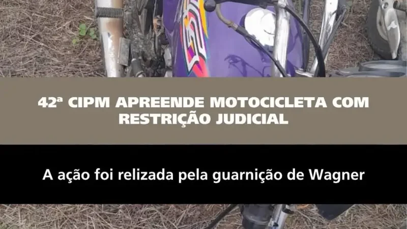 Polícia Militar recupera motocicleta com restrição judicial durante blitz em Wagner na Chapada Diamantina