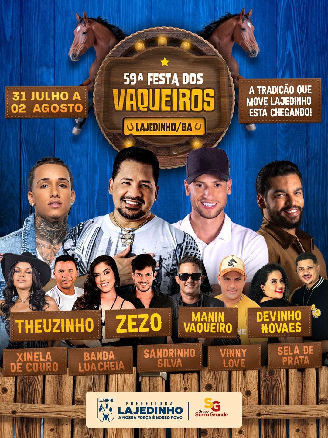 59ª Festa dos Vaqueiros de Lajedinho divulga programação oficial; confira as atrações dos três dias de festa
