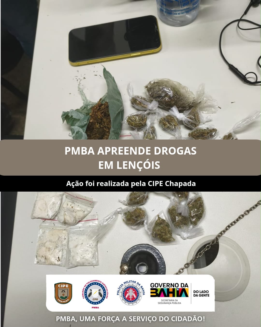 CIPE/Chapada apreende drogas durante ação policial em Lençóis