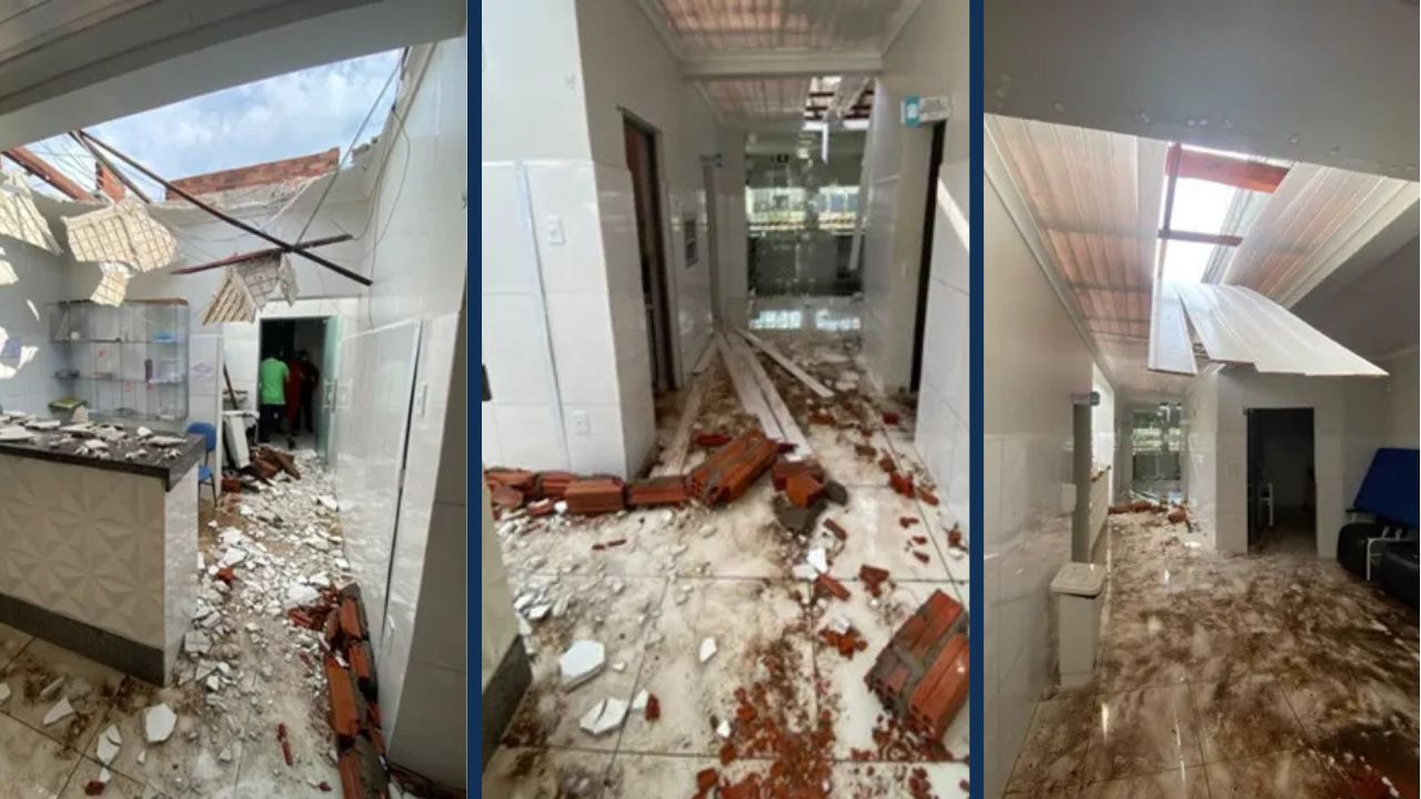 Temporal arranca teto de hospital de cidade na Chapada Diamantina
